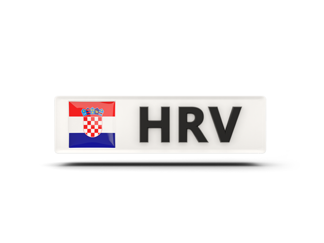 Rectangular icon with ISO code. Download flag icon of Croatia at PNG format