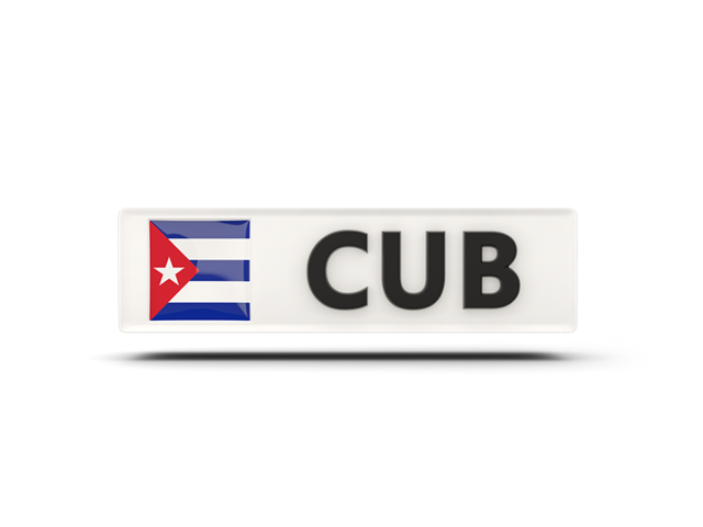 Прямоугольная иконка с кодом ISO. Скачать флаг. Куба