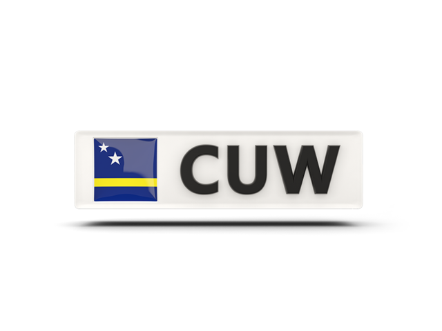 Rectangular icon with ISO code. Download flag icon of Curacao at PNG format