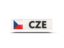 Czech Republic. Rectangular icon with ISO code. Download icon.