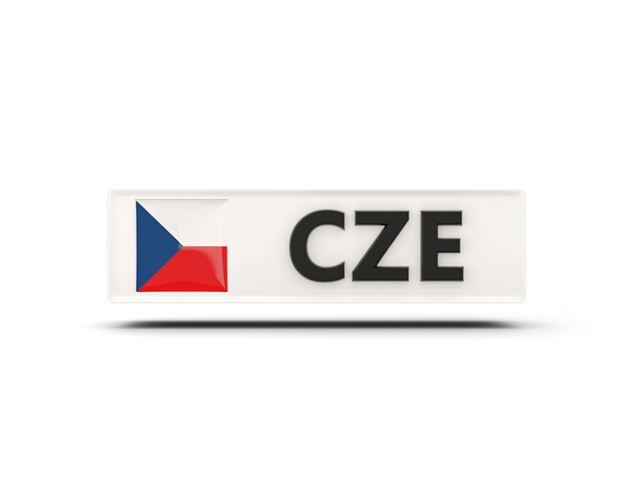 Rectangular icon with ISO code. Download flag icon of Czech Republic at PNG format