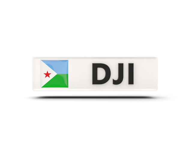 Rectangular icon with ISO code. Download flag icon of Djibouti at PNG format