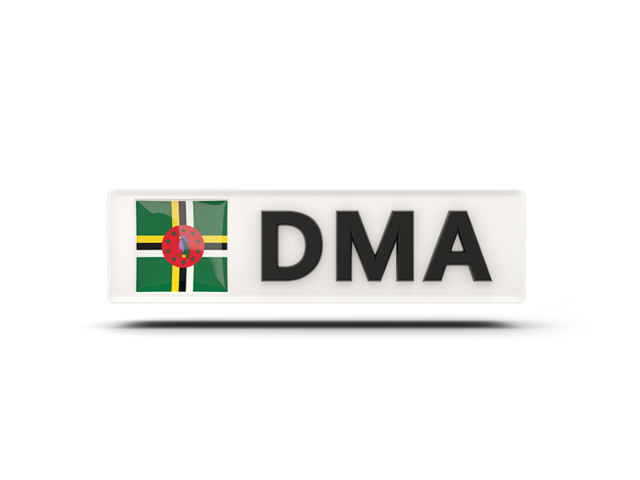 Rectangular icon with ISO code. Download flag icon of Dominica at PNG format