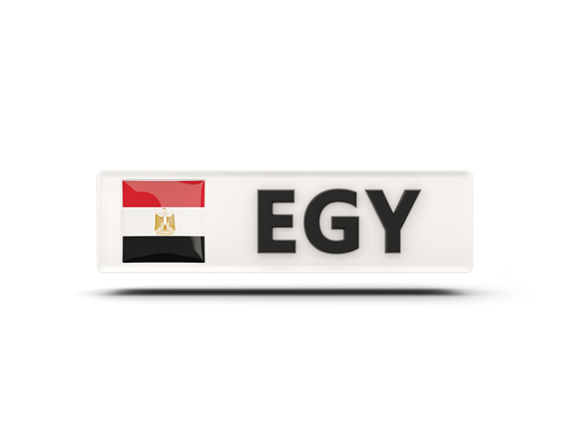 Rectangular icon with ISO code. Download flag icon of Egypt at PNG format