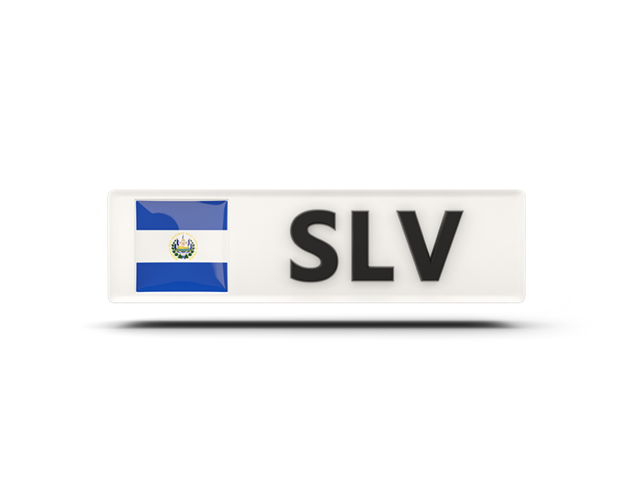 Rectangular icon with ISO code. Download flag icon of El Salvador at PNG format