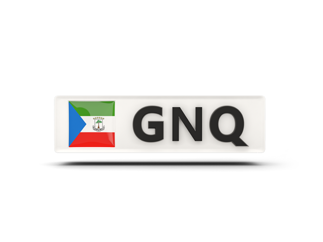 Прямоугольная иконка с кодом ISO. Скачать флаг. Экваториальная Гвинея