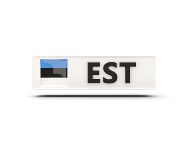Rectangular icon with ISO code. Download flag icon of Estonia at PNG format