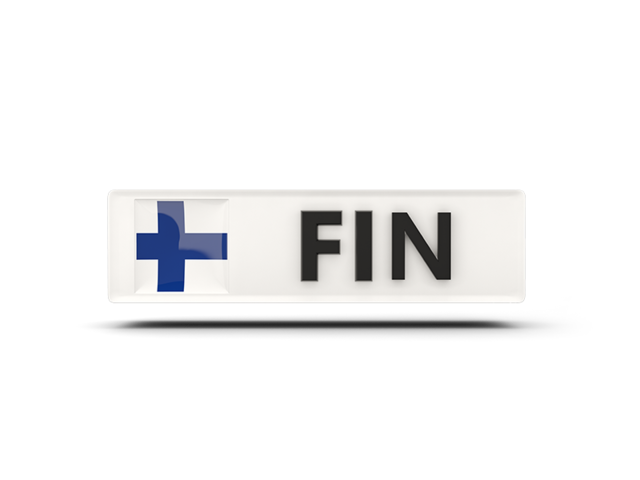 Прямоугольная иконка с кодом ISO. Скачать флаг. Финляндия