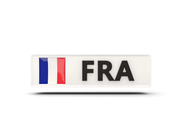 Rectangular icon with ISO code. Download flag icon of France at PNG format