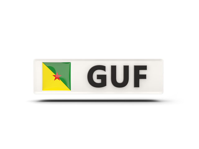 Rectangular icon with ISO code. Download flag icon of French Guiana at PNG format