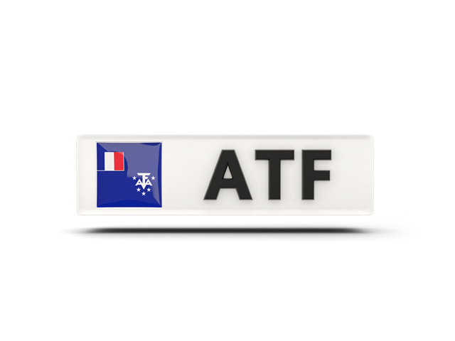 Rectangular icon with ISO code. Download flag icon of French Southern and Antarctic Lands at PNG format