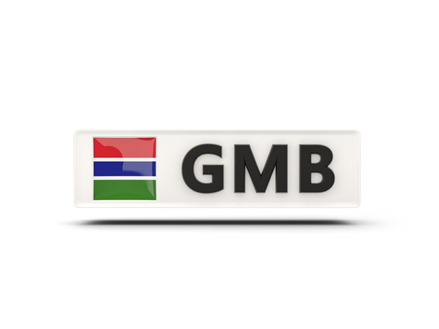 Rectangular icon with ISO code. Download flag icon of Gambia at PNG format