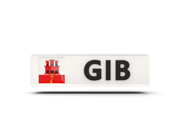 Rectangular icon with ISO code. Download flag icon of Gibraltar at PNG format