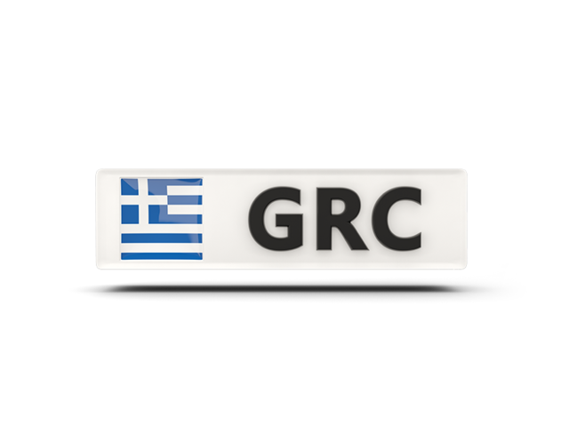 Прямоугольная иконка с кодом ISO. Скачать флаг. Греция