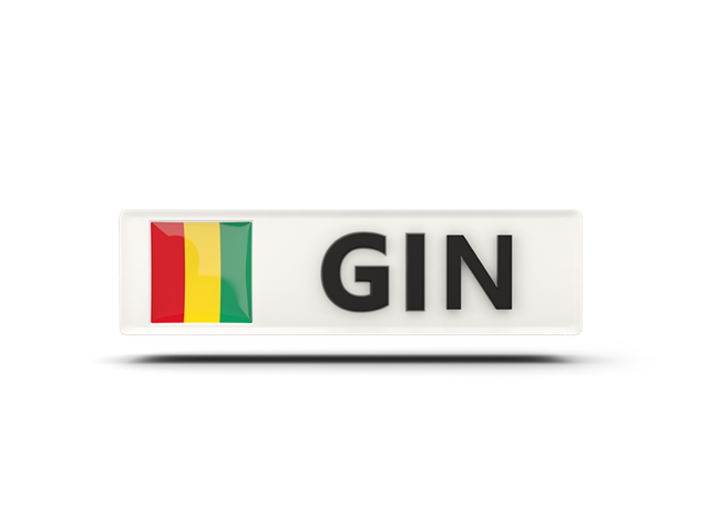 Rectangular icon with ISO code. Download flag icon of Guinea at PNG format