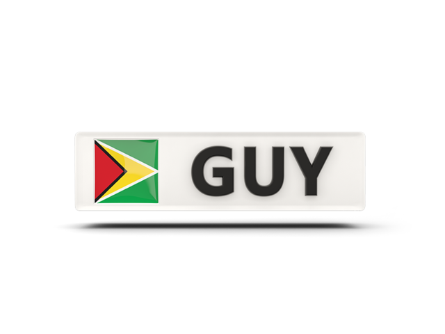 Прямоугольная иконка с кодом ISO. Скачать флаг. Гайана