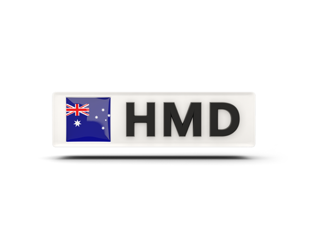 Rectangular icon with ISO code. Download flag icon of Heard Island at PNG format