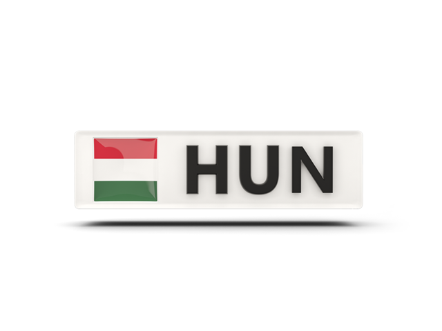 Rectangular icon with ISO code. Download flag icon of Hungary at PNG format