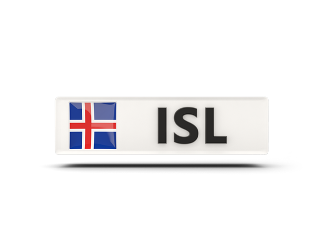 Rectangular icon with ISO code. Download flag icon of Iceland at PNG format