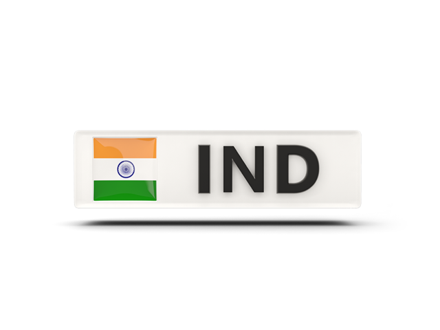 Прямоугольная иконка с кодом ISO. Скачать флаг. Индия