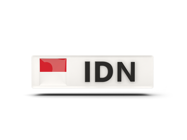 Прямоугольная иконка с кодом ISO. Скачать флаг. Индонезия