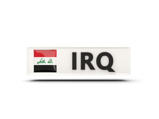 Rectangular icon with ISO code. Download flag icon of Iraq at PNG format