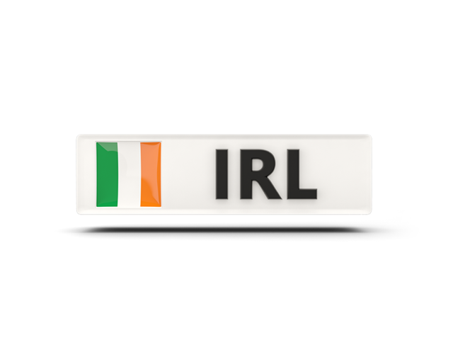 Rectangular icon with ISO code. Download flag icon of Ireland at PNG format