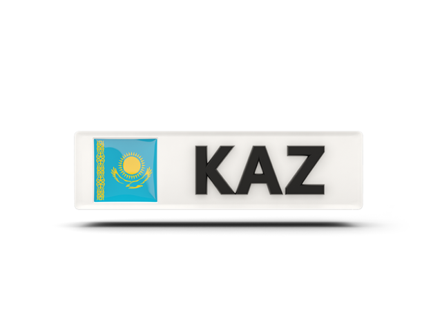 Rectangular icon with ISO code. Download flag icon of Kazakhstan at PNG format