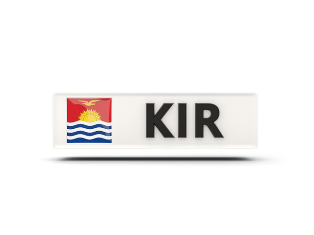 Прямоугольная иконка с кодом ISO. Скачать флаг. Кирибати