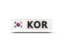 South Korea. Rectangular icon with ISO code. Download icon.