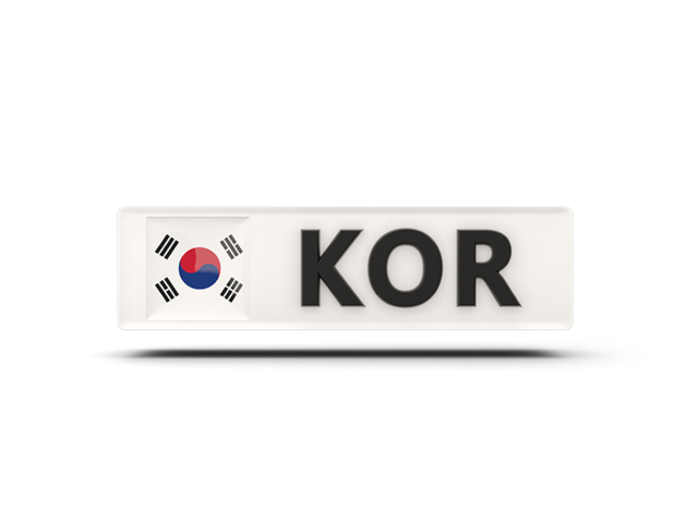 Rectangular icon with ISO code. Download flag icon of South Korea at PNG format