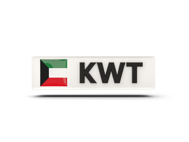 Rectangular icon with ISO code. Download flag icon of Kuwait at PNG format