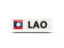 Лаос. Прямоугольная иконка с кодом ISO. Скачать иллюстрацию.
