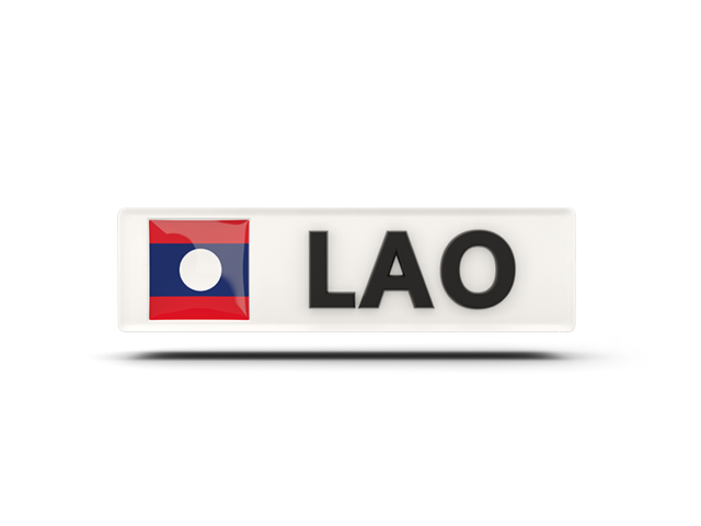 Rectangular icon with ISO code. Download flag icon of Laos at PNG format