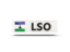 Lesotho. Rectangular icon with ISO code. Download icon.