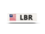 Liberia. Rectangular icon with ISO code. Download icon.