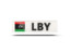 Ливия. Прямоугольная иконка с кодом ISO. Скачать иллюстрацию.