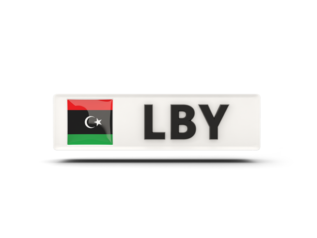 Rectangular icon with ISO code. Download flag icon of Libya at PNG format