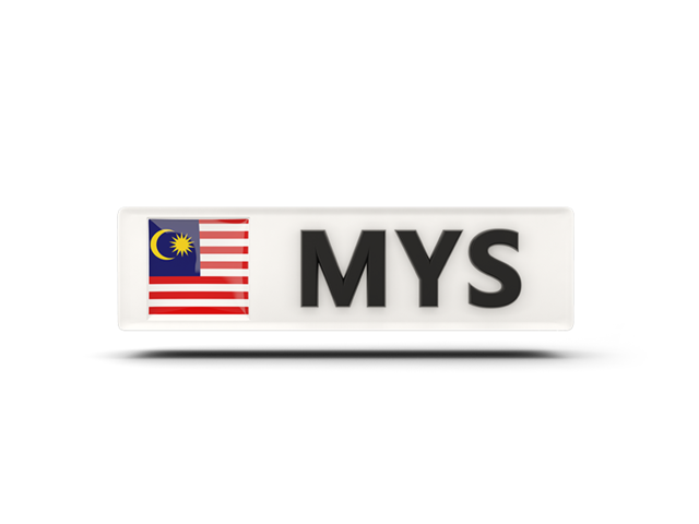 Прямоугольная иконка с кодом ISO. Скачать флаг. Малайзия