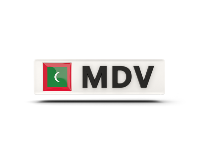 Прямоугольная иконка с кодом ISO. Скачать флаг. Мальдивы