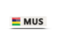 Mauritius. Rectangular icon with ISO code. Download icon.