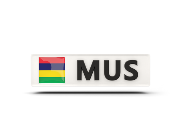 Rectangular icon with ISO code. Download flag icon of Mauritius at PNG format