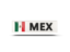 Мексика. Прямоугольная иконка с кодом ISO. Скачать иллюстрацию.