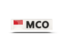 Монако. Прямоугольная иконка с кодом ISO. Скачать иллюстрацию.