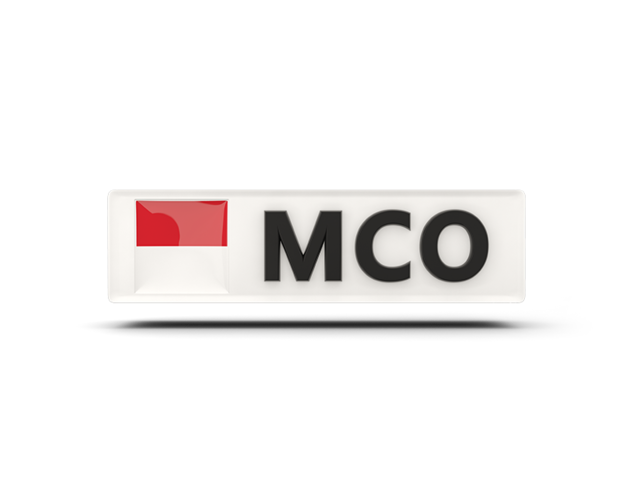 Прямоугольная иконка с кодом ISO. Скачать флаг. Монако