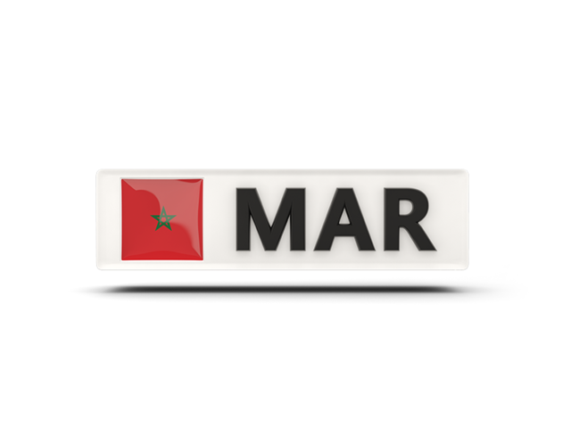 Прямоугольная иконка с кодом ISO. Скачать флаг. Марокко