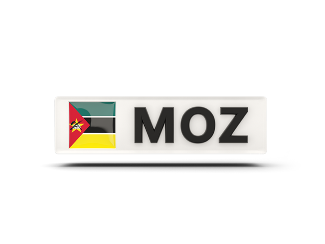 Прямоугольная иконка с кодом ISO. Скачать флаг. Мозамбик