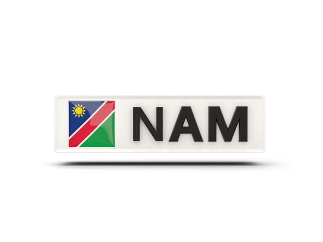 Прямоугольная иконка с кодом ISO. Скачать флаг. Намибия
