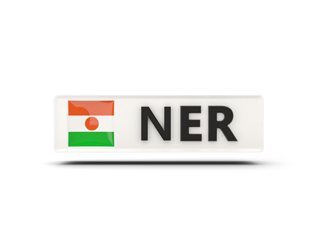 Rectangular icon with ISO code. Download flag icon of Niger at PNG format