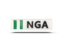 Nigeria. Rectangular icon with ISO code. Download icon.